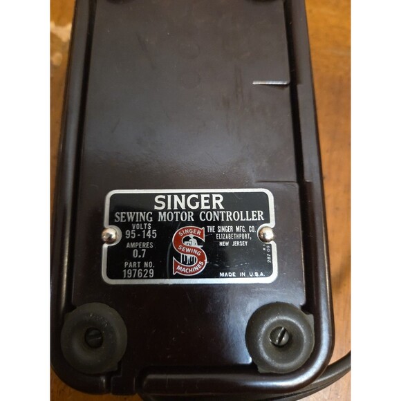 Singer Sewing Machine Foot Controller & Power Cord 197629 2-Prong 401 402 - Picture 3 of 5